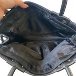 ZARA Y2K Style Large Black Tote Bag With Metal Grommet & Chain Detail Photo 9