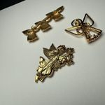 Angel Rhinestone Christmas Holiday Lot Of 3 Brooch Pin Angels 1 Signed Aai Gold Photo 11