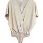 Heyson Womans Wrap Bodysuit Beige Sz L NWT Tan Size L Photo 0