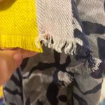 None Lovely lightweight camo print rectangular scarf in blue, grey and yellow Photo 2