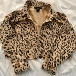 Forever 21 Cropped Cheetah Print Jean Jacket Photo 0