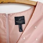 Adrianna Papell  • Metallic Clip Dot Gown blush pink flutter sleeve surplice Photo 4