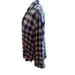Madewell Blue& Gray Checkered Oversized Plaid Flannel Women’s Button Front Shirt Photo 7