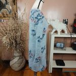 Pink Rose Size Small Grey Gray Flower Floral Soft Sweater Dress Cross V Cut Photo 7