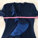 New SABIE Long Sleeve Navy Blue Knit Midi Dress Sheath Office Career‎ Medium Photo 5