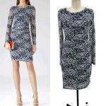 Reiss  Fox Mesh Lace Crochet Bodycon Dress Blue Tropic Print Size US‎ 6 Photo 1