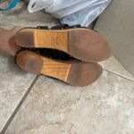 Anthropology Black Leather Clog Platform Sandals Wood Heel Sz 7 Strappy woens Photo 5