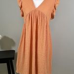 Ces Femme Dress Peach Ruffle Sleeve Fits Small Photo 0