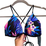 O'Rageous Junior’s Triangle Bikini Top Size M Tropical Criss Photo 0
