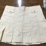 Theory Bergdorf Goodman Pale Yellow Striped Short Tennis Skirt NWT Size 0 Photo 0