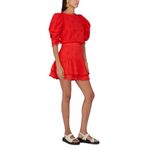 Farm Rio NWT  Ruffled 3-D Pineapple Mini Skirt Size Medium Warm Red Tropical NEW Photo 9