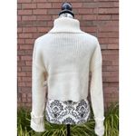 Altar'd State NWT  Women's Cropped Ribbed Turtleneck Sweater in Cream, Size Small Photo 2