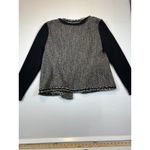 Chico's  Black Tweed Herringbone Jacket with Leopard Print Trim Photo 1