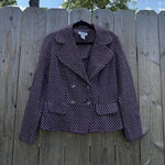 Miss Dorby Vtg Women's Blazer Suit Jacket‎ Purple Geometric Size 12 Photo 0