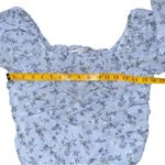 Celebrity Pink NWT  Ruched Blouson Sleeve Bodysuit Ice Blue Floral Square Neck XS Photo 9