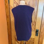 Vtg Y2K beaded winter scene cardigan vest Purple Size M Photo 8