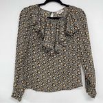 Molly Bracken ModCloth  Sunflower Print Ruffled Blouse Womens S Floral Romantic Photo 0