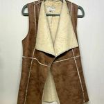 Knox Rose  faux leather Boho Western style open front vest EUC Sz M Photo 0