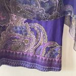 Covington   Sheer Paisley Print 2 PIECE CHIFFON Layered Boho‎ Top L Purple Photo 9