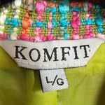 Komfit Colorful Tweed Double Breasted‎ Blazer Size Large Career Retro Old Money Green Photo 2