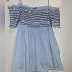 E & M  Elegant Blue Off-Shoulder Women's Blouse Photo 0