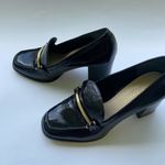 Enzo Angiolini  Black Patent Loafers with Gold Accent Photo 2