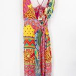Farm Rio  Summer Tapestry Print Sleeveless Wrap Front Midi Dress Size M NWT Photo 2