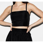 Old Navy The Occasion Cropped Tube Tank Top Sz S Black Smocked Strappy Coquette Photo 1