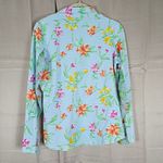 Ibkul Womens Blue White Striped Floral 1/4 Zip Pullover Small‎ Photo 2