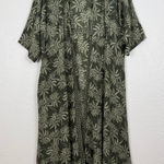 Kantha Bae Open Front Green Leaf Print Kimono Duster Lightweight Flowy Boho OS Size undefined Photo 0