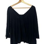 Jack by BB Dakota JACK BB Dakota Black Cross Back 3/4 Long Sleeve Blouse L Photo 0