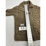 st. john's bay Womans St John’s Bay Pullover Sweater PL Brown Full Zip Floppy Collar Photo 6