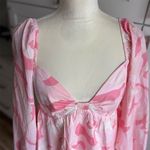 Moodie Women's Pink Babydoll Dress M Long Sleeve Sweetheart Neckline Milkmaid Size M Photo 3