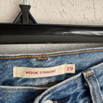 Levi's Levi’s Premium Mid Wash Blue Denim Wedgie Straight Leg Jeans Women 29 Distressed Photo 3