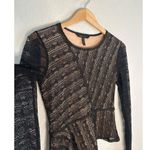 BCBGMAXAZRIA Black Lace Y2K Top Sheer Witchy Whimsygoth Goth Asymmetrical Photo 2