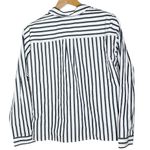 J.Jill Classic Black/White Striped Long Sleeve Relaxed Fit Button Photo 1