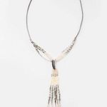 Silver Jeans Silver Jean Co. Suede Beaded Tassel Y Necklace Photo 0