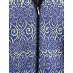 Nomadic Traders Lambswool Blend Zip Up Cardigan Blue Patterned Lined Jacket‎ Size L Photo 2