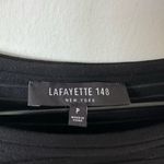 Lafayette 148  Black Striped Sheer Short Sleeve Dress with Slip XS Photo 7