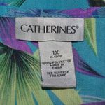 Catherines Womens 1X Tropical Floral Lace Blouse Top Sheer Vacation Beach Cruise Photo 9