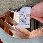 Amanda Smith Vintage  Semi Sheer Olive Knit Embellished Top Size Large Photo 2