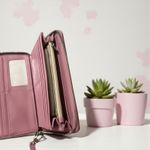 Steve Madden Pink Zip Around Wallet Wristlet Card Holder Clutch Photo 5