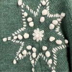 appleseed's  lambswool knit Embroidered zippered Long-Sleeve Cardigan Photo 2