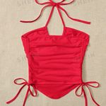 SheIn knot front drawstring tube top Photo 1