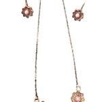 Vintage gold colored flower with white center necklace and matching earrings EVC Photo 0