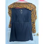 MiracleBody by MiracleSuit Animal Print 3/4 Sleeve Slimming Tunic Size XL Sheer Orange Photo 3