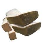 Square Toe Faux Leather Heeled Boots White Size 9 Photo 6