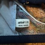 Aerie EUC Dreamscape Blue Floral Lace Unlined Triangle Bralette Size Large Photo 3