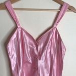 Cacique vtg  90s ladies pink button up nightie babydoll romper size small sexy Photo 2