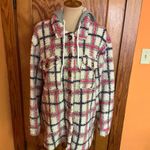 Davi & Dani  Fuzzy Plaid Shacket Photo 7
